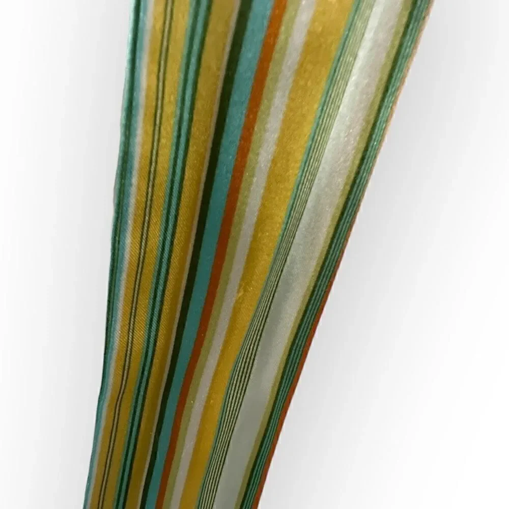 Scarf striped tie belt yellow, green, white 2x72